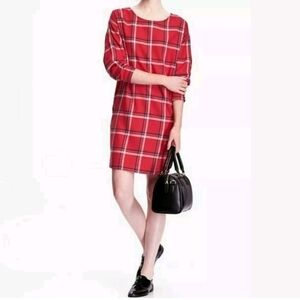 COPY - New❤Old Navy Women's Red Plaid tunic  cotton shift Dress Size S
